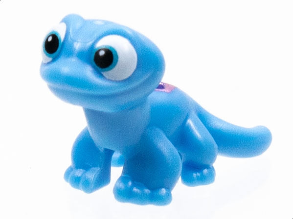 LEGO 84307pb01 - Salamander / Gecko, Friends Style with Medium Azure Eyes and Metallic Pink Diamonds Pattern (Disney Bruni the Fire Spirit)