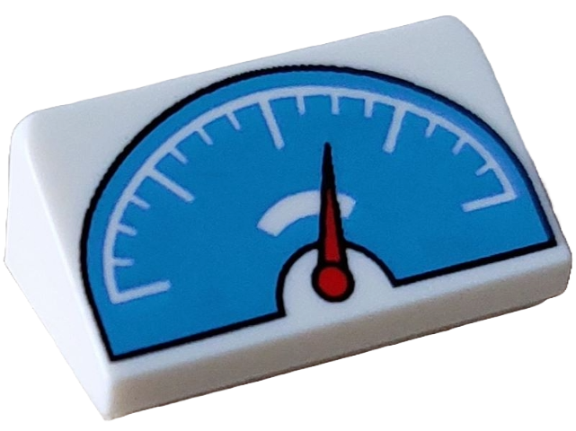 LEGO 85984pb426 - Slope 30 1 x 2 x 2/3 with Dark Azure Weight Scale with Red Pointer Pattern