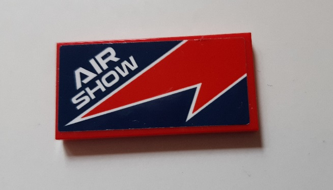 LEGO 87079pb0738 - Tegel 2 x 4 met Rode Bliksem en 'AIR SHOW' Patroon (Sticker) - Set 60177