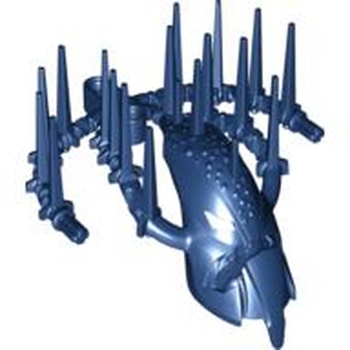 Dark blue LEGO Bionicle Piraka Spine with Mask (Stars Series) made of flexible rubber, featuring multiple spikes.