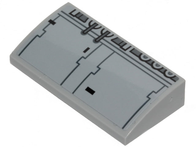 LEGO 88930pb114 - Helling, gebogen 2 x 4 x 2/3 met onderste tubes en SW Millennium Falcon patroon 7 (sticker) - Set 75257