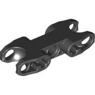 Black LEGO Technic Axle and Pin Connector 2x5 with 2 Ball Joint Sockets, closed sides, and open axle holes.