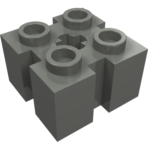 LEGO 90258 - Aangepaste steen 2 x 2 met kanalen en Axle Hole