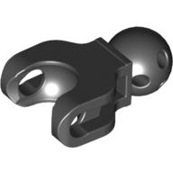 Black LEGO Hero Factory arm or leg piece with a ball joint on one end and a ball socket connection on the other, short version.