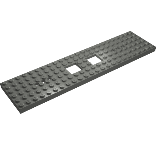 LEGO 92088 - Train Base 6 x 24 with 2 Square Cutouts and 3 Round Holes Each End, Reinforced on Bottom