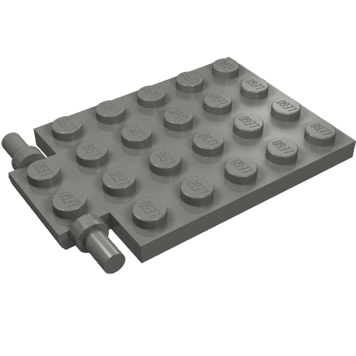 LEGO 92099 - Plate, Modified 4 x 6 with Trap Door Hinge (Long Pins)