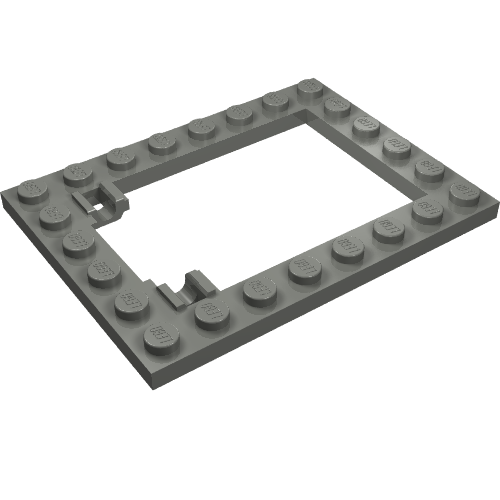 LEGO 92107 - Aangepaste plaat 6 x 8 Trap Door Frame Horizontaal (Long Pin Holders)