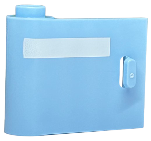 LEGO 92262pb004 - Deur 1 x 3 x 2 Links - Open tussen boven- en onder scharnier met horizontaal wit strepenpatroon