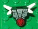 LEGO 93056pb03 - Minifigure Harnas Borstplaat met Schouderspikes Wit en Rood Gebarsten Schedel in Cirkelpatroon
