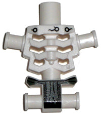 LEGO 93060pb02 - Torso Skeleton, Angular Rib Cage with Rivets, Cracks and Dark Bluish Gray Loincloth Pattern