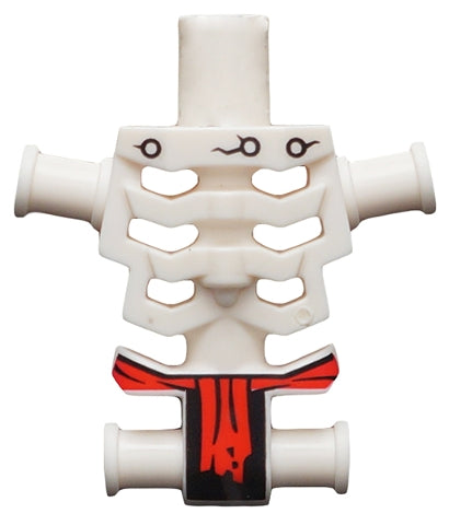 LEGO 93060pb04 - Torso Skeleton, Angular Rib Cage with Rivets, Cracks and Red Loincloth Pattern