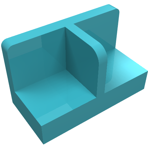 LEGO 93095 - Paneel 1 x 2 x 1 met afgeronde hoeken en middenverdeler