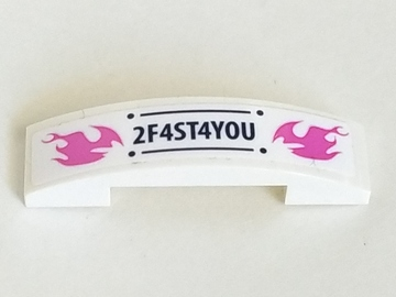 LEGO 93273pb145 - Helling, gebogen 4 x 1 x 2/3 dubbel met '2F4ST4YOU' patroon (sticker) - Set 41348