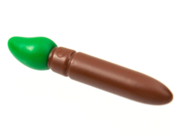 LEGO 93552pb04 - Minifigure, Accessoire Verfkwast met Gegroefde Groene Borstels Patroon
