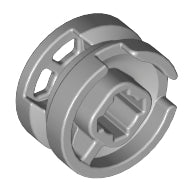 Light gray LEGO Technic wheel part 93593, 11mm D. x 6mm, with 8 spokes and an octagonal axle hole.