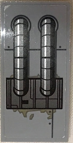 LEGO 93606pb087 - Helling, gebogen 4 x 2 met SW Pipes Patroon (Sticker) - Set 75202