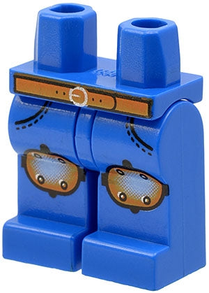 LEGO 970c00pb0010 - Benen met bruine riem en zilveren gesp, kniebeschermers patroon
