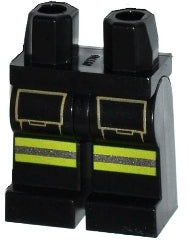 LEGO 970c00pb0160 - Hips and Legs with Lime and Silver Reflective Stripes on Front and Dark Tan Pockets Pattern