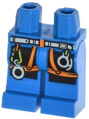 LEGO 970c00pb0309 - Heupen en Benen met Gordel, Oranje Harnas, Karabijnhaak en Klimuitrusting Patroon