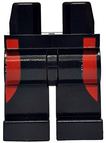 Black LEGO hips and legs with red wetsuit stripes on the sides pattern. LEGO 970c00pb0405.