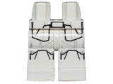 LEGO 970c00pb0463 Hips and Legs with SW First Order Snowtrooper Armor Pattern, white with black print.