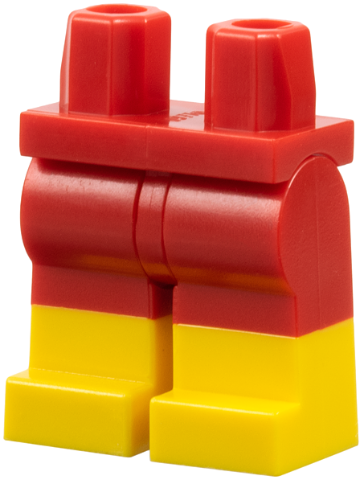 LEGO 970c00pb0575 - Heupen en benen met gegoten gele onderbenen / laarzen patroon