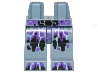 Light bluish gray LEGO minifigure hips and legs with black and dark purple rock veins pattern.