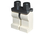 LEGO 970c01 Hips and White Legs, a minifigure lower body part with black hips and white legs.