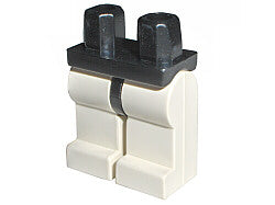 LEGO 970c01 Hips and White Legs, a minifigure lower body part with black hips and white legs.