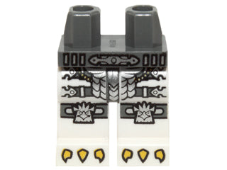 LEGO 970c01pb31 - Heupen en witte benen met zilveren pantser, adelaar kniebeschermers en gele klauwen patroon