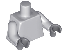 LEGO 973c047 - Torso Plain / Light Bluish Gray Arms / Dark Bluish Gray Hands