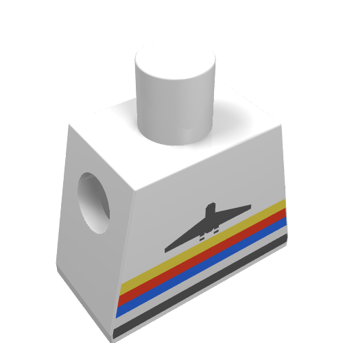 LEGO 973p16 - Torso Airplane Logo with Stripes Pattern