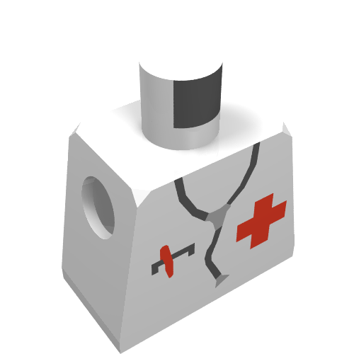 LEGO 973p25 - Torso met ziekenhuis Rode Kruis-shirt en stethoscoop patroon