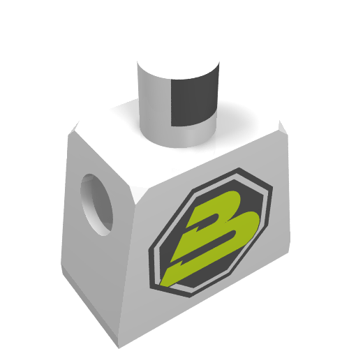 LEGO 973p51 - Torso Space Large Black Octagon with Lime Letter 'B' Pattern (Blacktron II)