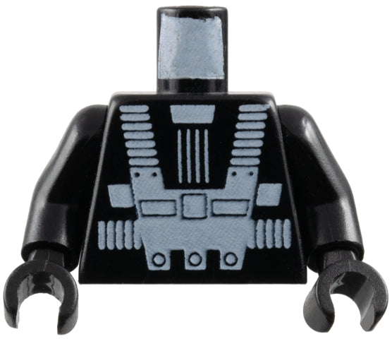 LEGO 973p52c01 - Romp Space White Harness en Borstpaneel met Rivets Patroon (tron I) / Armen / Handen