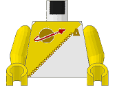 LEGO 973p6ec01 - Torso Futuron Uniform met Geel Paneel, Gouden Rits en Classic Space Logo Patroon / Gele Armen / Gele Handen