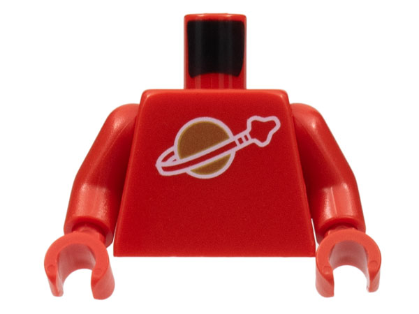 LEGO 973p90new2c02 - Torso Ruimte Classic Moon Logo Hoog op Torso Patroon, Binnenkant met Ribbels (tweede heruitgave) / Armen / Handen