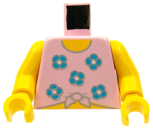 LEGO 973pb0018c01 - Torso shirt met blauwe bloemen, gele nek en buikpatroon / gele armen / gele handen