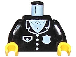 LEGO 973pb0091c01 - Politie torso met wit insigne en zakpatroon / Armen / Gele handen