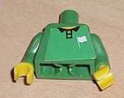 LEGO 973pb0426c01 - Torso Voetbalscheidsrechter (Lijn) Wit Vlagpatroon (Sticker) / Armen / Gele Handen