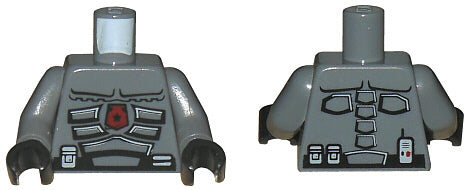 LEGO 973pb0575c01 - Torso Space Police 3 Officier Patroon / Armen / Zwarte Handen