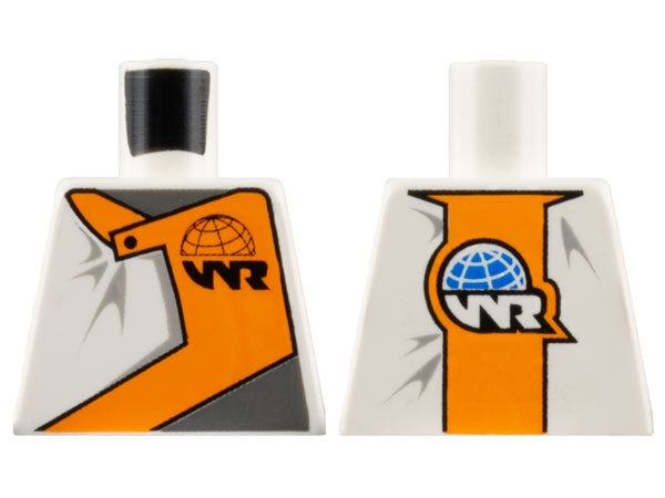 LEGO 973pb0685 - Torso World Racers - WR Logo op oranje inzet voor- en achterkant
