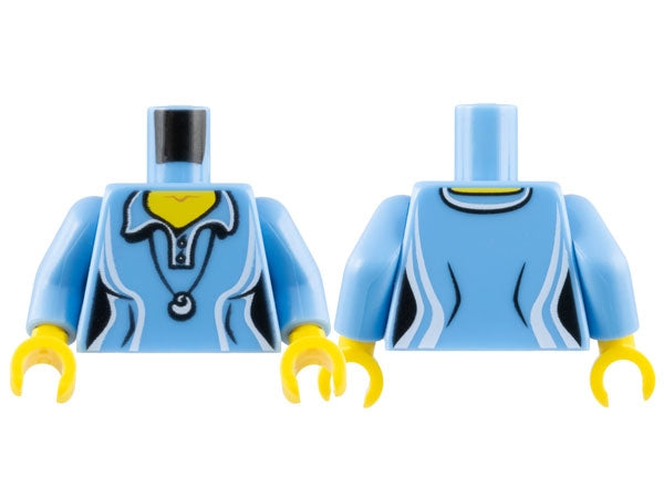 LEGO 973pb0984c01 - Torso vrouw met twee knopen en schelpenpatroon / Armen / Gele handen