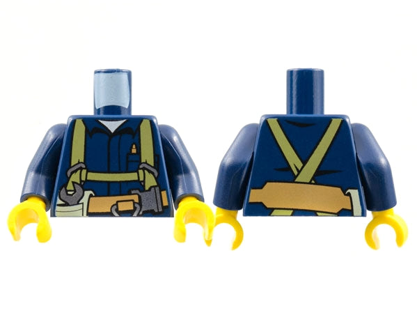 LEGO 973pb1252c01 - Torso met shirt, harnas en moersleutel, bedrukte achterkant / Armen / Gele handen