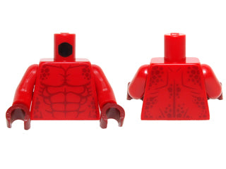 LEGO 973pb2195c01 - Torso met blote borst, spieren en donkere vlekken patroon / Armen / Donkere handen