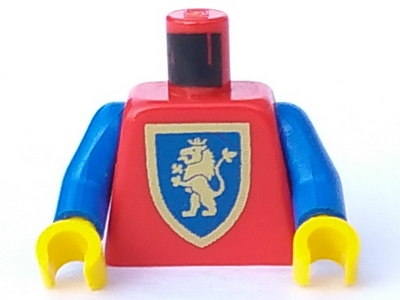 LEGO 973px138c01 - Torso Castle Crusaders Gold Lion Shield Pattern / Blue Arms / Yellow Hands