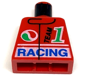 LEGO 973px36 - Torso jas met Octan logo, zwart 'TEAM', groen nummer 1, blauw 'RACING' patroon