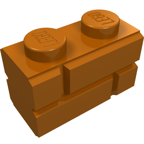 LEGO 98283 - Aangepaste steen 1 x 2 met metselwerkprofiel