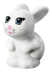 LEGO 98387pb01 - Bunny / Rabbit, Friends Style, Sitting with Bright Light Blue Eyes, Bright Pink Nose and Mouth and Black Whisker Dots Pattern (Daisy)