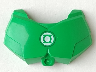Green LEGO 98603pb001 large figure chest armor with white Green Lantern logo printed in the center.
